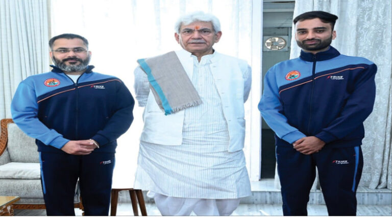 Fit India Movement Ambassador, International Wushu Player call on Lt Governor