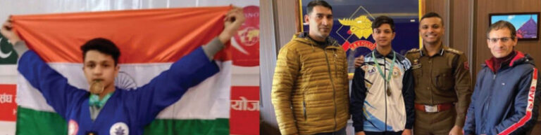 Police felicitates student for securing Gold Medal