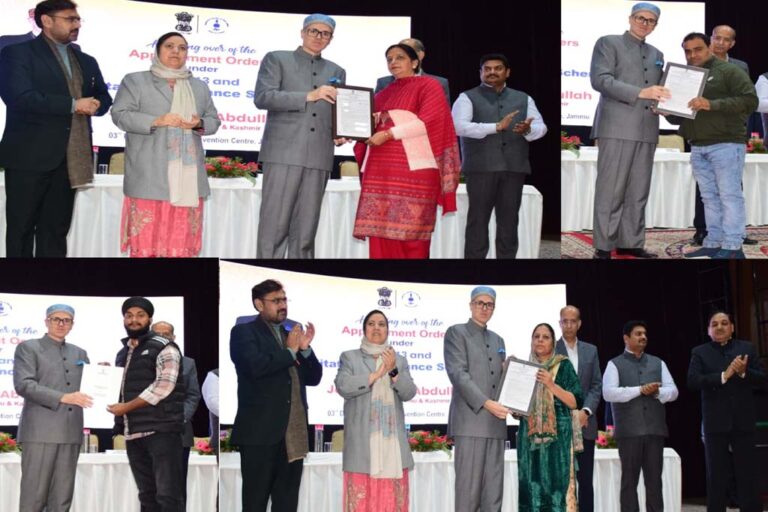 CM Omar Abdullah hands over appointment letters, regularisation orders