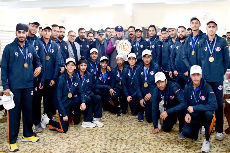 CM Omar Abdullah felicitates victorious J&K under-16 cricket team for historic Vijay Merchant Trophy win