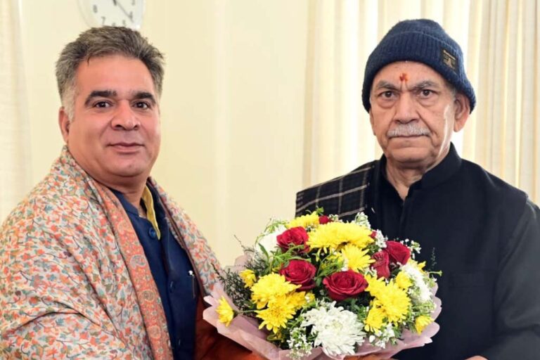 Ravinder Raina, senior BJP Leader and former MLA calls on LG Shri Manoj Sinha