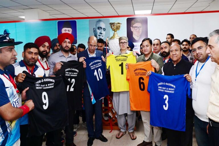 Batting against drug abuse, CM Omar Abdullah inaugurates 2nd edition of Sher-i-Kashmir Cricket Tournament at Jammu